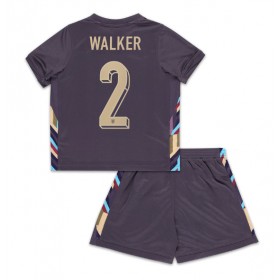 England Kyle Walker #2 Borte skjorte til barn EM 2024 Kortermet (+ korte bukser)